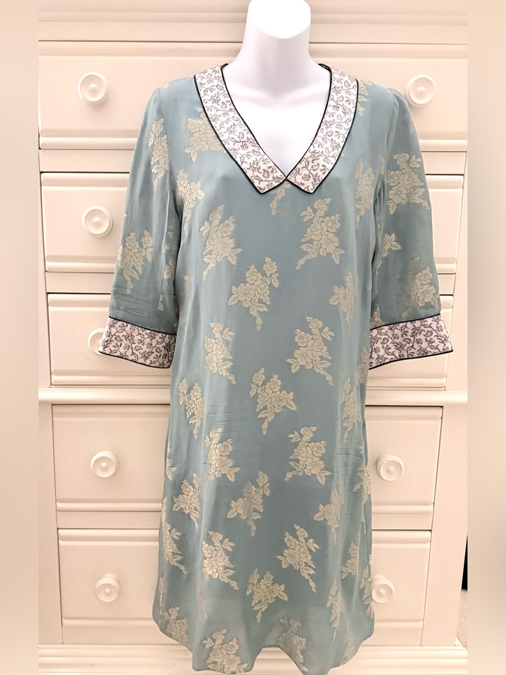 Etro  Floral tunic Light Blue with Cream Floral